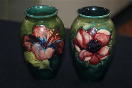 Two Moorcroft small ovoid vases, 1950s, 10.5cm